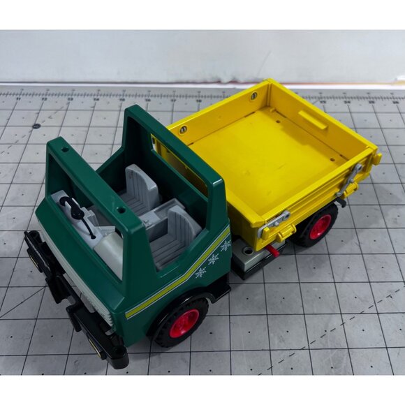 Vintage Playmobil 1986 Green & Yellow Dump Plow Truck 3695 - Picture 5 of 8